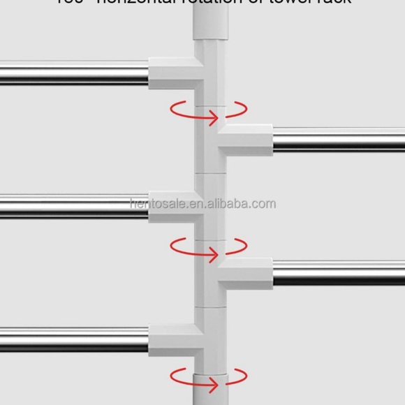 Towel Bathroom Free Punching Wall Hanging Rotating Towel, Storage Rack Stainless - Picture 6 of 16